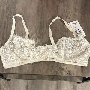 Dreamgirl Floral Lace Bra - White